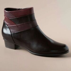 REGARDE le CIEL Stefany 390 Ankle Bootie Brown Color Block Low Heal 10.5 US